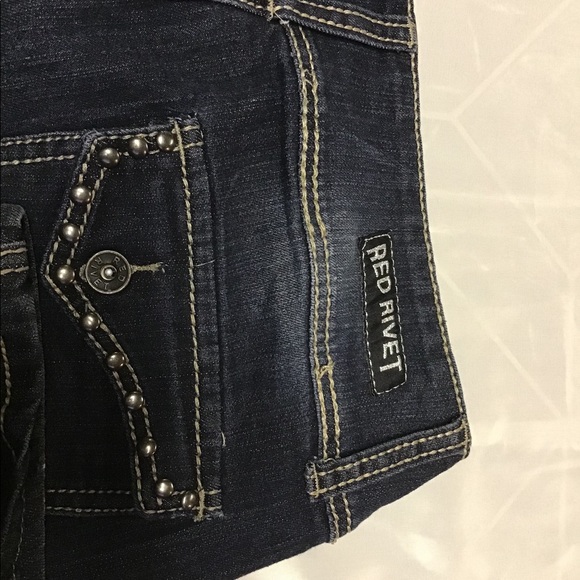 Red Rivet Jeans - Picture 4 of 7